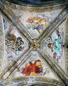 Fresques de Filippino Lippi sur le dôme, Chapelle Strozzi, Église Santa Maria Novella, Florence, Italie