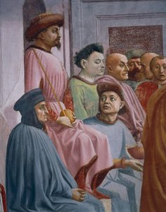 Miracle de Théophile, détail de La Résurrection du fils de Théophile, par Tommaso Masaccio (détail) - Filippino Lippi
