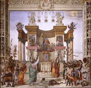 Saint Philippe exorcisant le démon du temple de Mars, mur sud de la chapelle Strozzi, c.1497-1502 - Filippino Lippi