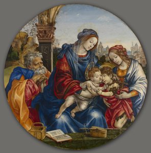 La Sainte Famille avec Saint Jean-Baptiste et Sainte Marguerite, vers 1495