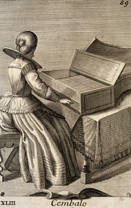 Femme jouant du clavecin - Filippo Bonanni