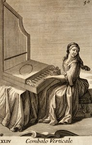 Femme jouant du clavecin vertical - Filippo Bonanni