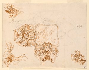 Conception de plafond pour le Salone di Stupinigi (Salle principale du pavillon de chasse) - Filippo Juvarra