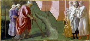 Pala Barbadori : Saint Fridian arrête par ses prières l