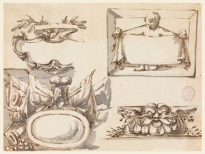 Un écusson, un trophée, une étiquette, un motif décoratif pour une frise - Filippo Marchionni