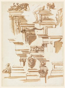Détails architecturaux ; figures humaines - Filippo Marchionni