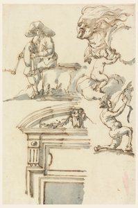 Études de cadre de porte et de figure - Filippo Marchionni