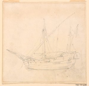 Dessin, un navire à voile, vers 1780 - Filippo Marchionni