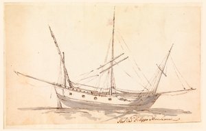 Dessin, un navire à voile, vers 1780 - Filippo Marchionni