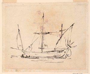 Dessin, un bateau à voile, 1770-1800 - Filippo Marchionni