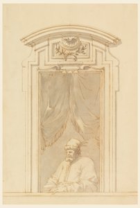 Dessin, étui de fenêtre et moitié d