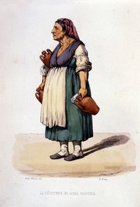 Petit commerce de la ville de Naples : vendeuse ambulante d