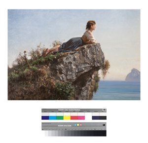 Jeune fille sur un rocher à Sorrente