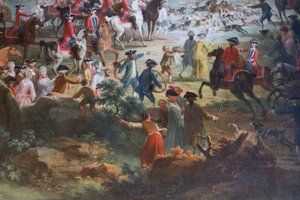 Chasse au cerf, par Vittorio Amedeo Cignaroli, salle des écuyers, Résidence de chasse, par Filippo Juvarra, Stupinigi, Piémont, Italie