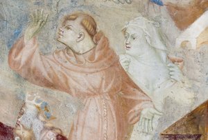 Moines, (détail) du Jugement Dernier, vers 1400 - Filippolo de and Veris da Milano Veris da Milano
