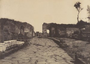 Pompéi, la voie de Pompée, monument funéraire de Mamia, vers 1853 - Firmin Eugène Le Dien