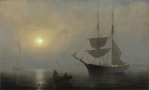 Navire dans le brouillard, port de Gloucester - Fitz Henry Lane