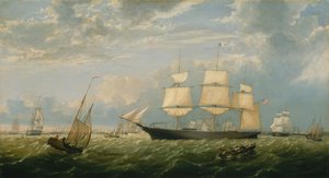 Le Golden State entrant dans le port de New York, 1854 - Fitz Hugh Lane