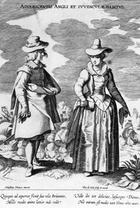 Adoloscentis Angli, tiré de Habitus Vararium Gentium Ornatus, réalisé par Peiter de Jode I d