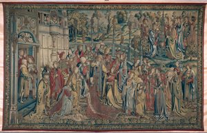 Bethsabée ordonnée au palais, Tapisserie de David et Bethsabée, c.1510-15 - Flemish School