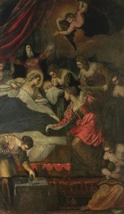 Chiara Albini Pietrazzani et ses cinq enfants Eleanora, Vincenzo, Cinzia, Tullo et Anna - Flemish School