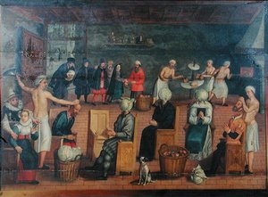 Décapitation et remplacement des têtes par des choux : cuisson des têtes et maquillage - Flemish School