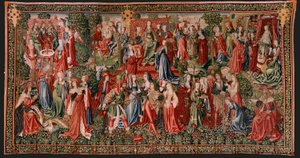 Tapisserie flamande. Série Rédemption humaine ou Vices et Vertus. Les Vices conduisent l