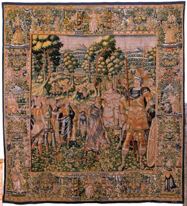 Tapisserie flamande. Série Histoire de Cyrus. Astyage reconnaît Cyrus. Anonyme, basé sur Michiel Coxcie. Atelier Anvers. Soie et laine. Vers 1590. - Flemish School