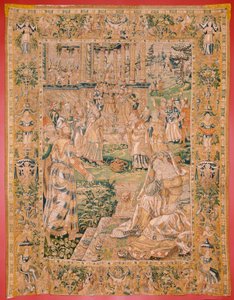 Tapisserie flamande. Série Le Livre de Judith. Judith montre la tête d