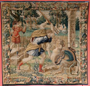 Hercule dans le jardin des Hespérides (cinquième tapisserie de la série) - Flemish School