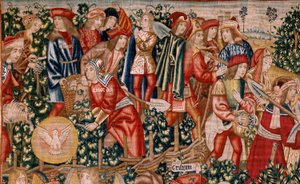 Le paiement du denier (deuxième tapisserie de la série) - Flemish School