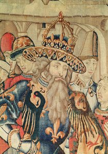Tête de Charlemagne (742-814), atelier de Tournai (détail) - Flemish School