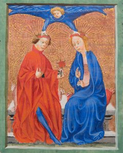 MS Gen1111 f.210 Sainte Cécile et Saint Valérien, illustration de la Legenda Aurea par Jacobus de Voragine, vers 1405-10 - Flemish School
