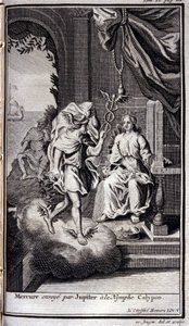 Mercure envoyé par Jupiter à la nymphe Calypso. Illustration pour le livre V de l