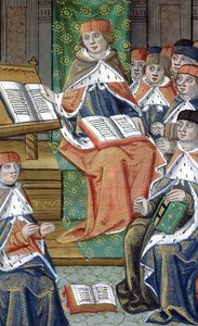 Conférence dans une salle, de De Medina Fen I. II, par Avicenne - Flemish School
