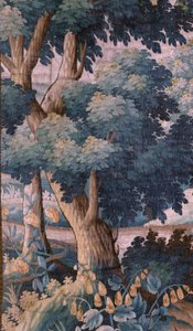 Église paroissiale (Sint-Walburgakerk). Tapisserie flamande "Verdure". Oudenaarde. Fin 17ème-début 18ème siècle. Propriété de l