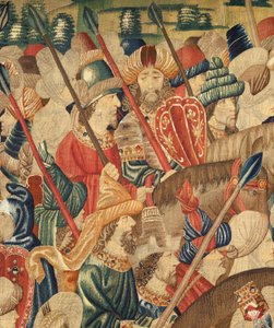 Musée Paroissial de Tapisseries de Pastrana. Tapisserie Flamande. Conquête de Tanger. Série Conquêtes du roi Alphonse I de Portugal. Tournai. Détail. Laine - Flemish School