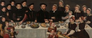 Pierre de Moucheron, sa femme Isabeau de Gerbier et leurs dix-huit enfants, 1563 - Flemish School