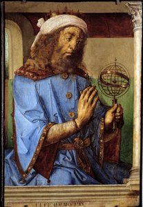 Portrait de Ptolémée (Claudius Ptolemaeus, ca. 90-168), astronome grec. Peinture de Pedro Berruguete (ca. 1450-avant 1504) et Juste de Gand (1435-1480) - Flemish School