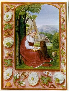 Portrait de Saint Jérôme. Bréviaire Grimani datant de 1490 - 1510 de la Biblioteca Marciana, Venise. - Flemish School
