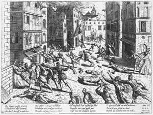 Scènes de la fureur espagnole à Anvers, 1576 - Flemish School