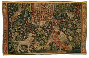 Tapisserie, fragment de Park au Cerfs, fabriqué vers 1500-1525 - Flemish School