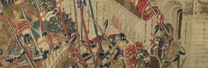 Tapisserie montrant les conquêtes du roi Alphonse V du Portugal (Conquistas de Alfonso V de Portugal), Tournai. Détail. - Flemish School