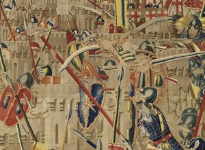 Tapisserie montrant les conquêtes du roi Alphonse V du Portugal, Tournai (détail)