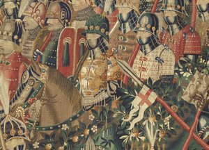 Tapisserie montrant les conquêtes du roi Alphonse V du Portugal, Tournai (détail)