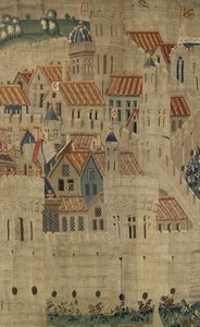 Tapisserie montrant les conquêtes du roi Alphonse V du Portugal, Tournai (détail) - Flemish School