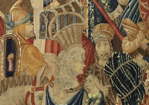 Tapisserie montrant les conquêtes du roi Alphonse V du Portugal, Tournai (détail) - Flemish School