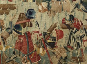 Tapisserie montrant les conquêtes du roi Alphonse V du Portugal (Conquistas de Alfonso V de Portugal), Tournai. (détail)