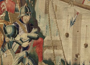 Tapisserie montrant les conquêtes du roi Alphonse V du Portugal (Conquistas de Alfonso V de Portugal), Tournai. (détail) - Flemish School
