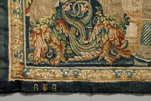 Tapisserie montrant les conquêtes du roi Alphonse V du Portugal (Conquistas de Alfonso V de Portugal), Tournai. (détail)